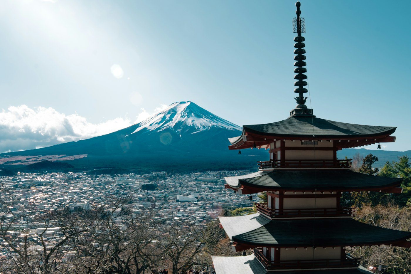 Chureito Pagoda and Mount Fuji in Japan